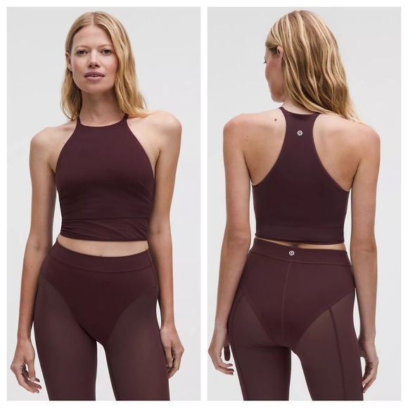 Lululemon Athletica Nulu High Neck Mesh Hem Tank in Good Night Plum - Picture 1 of 7